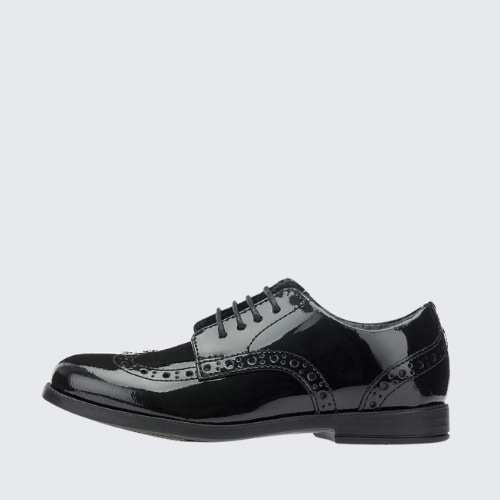 START RITE BROGUE SNR BLACK PATENT