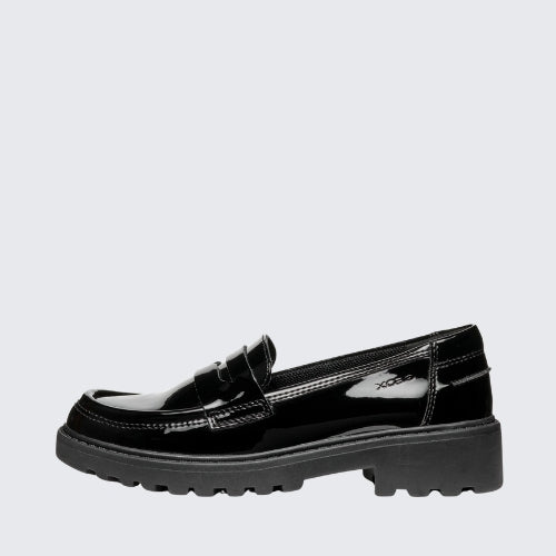 GEOX ERGONOMIC LOAFERS FOR GIRL J3620C 000HH C9999 BLACK PATENT