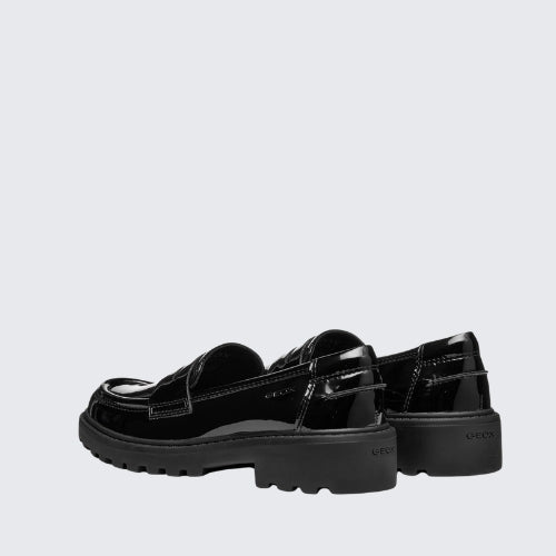GEOX ERGONOMIC LOAFERS FOR GIRL J3620C 000HH C9999 BLACK PATENT