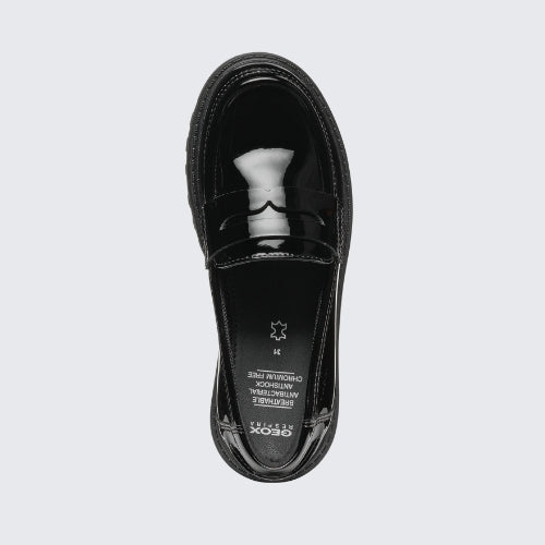 GEOX ERGONOMIC LOAFERS FOR GIRL J3620C 000HH C9999 BLACK PATENT
